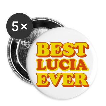 Lustiges Geschenk mit Vornamen Lucia - Buttons klein 25 mm (5er Pack) - Weiß - Vorne