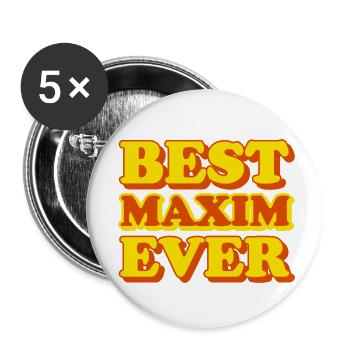Maxim first name, funny gift - Buttons small 1''/25 mm (5-pack) - white - Front