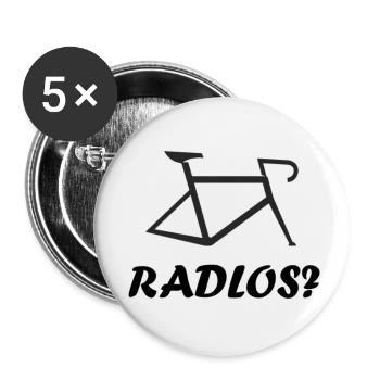 Radlos - Buttons klein 25 mm (5er Pack) - Weiß - Vorne