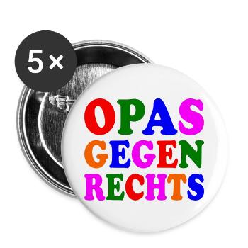 Opas gegen rechts - Buttons klein 25 mm (5er Pack) - Weiß - Vorne