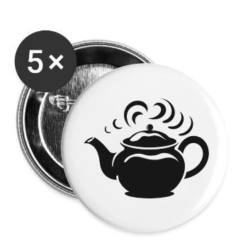 Steaming Teapot - Buttons small 1''/25 mm (5-pack) - white - Front