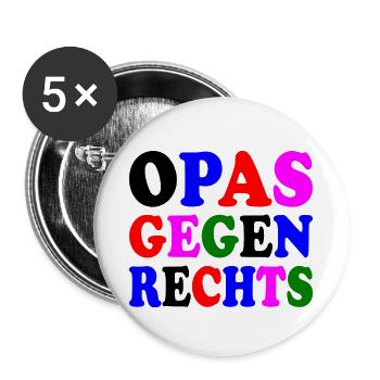 Opas gegen rechts - Buttons klein 25 mm (5er Pack) - Weiß - Vorne
