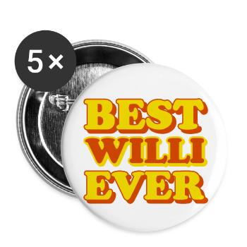 Willi Vorname Lustiges Geschenk - Buttons klein 25 mm (5er Pack) - Weiß - Vorne
