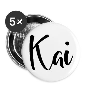 Name - Kai - Buttons small 1''/25 mm (5-pack) - white - Front