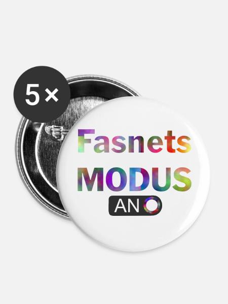 fasnetsmodus - Buttons klein 25 mm (5er Pack) - Weiß
