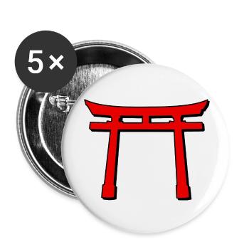 Pop Torii Gate : un délice numérique en couleur - Lot de 5 petits badges (25 mm) - blanc - Devant
