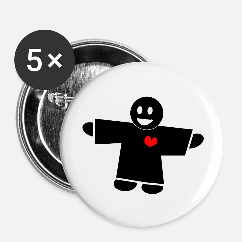 Heartboy - Buttons klein 25 mm (5er Pack) - Weiß
