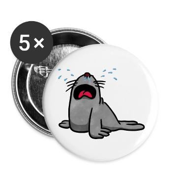 Sceau hurlant - Lot de 5 petits badges (25 mm) - blanc - Devant