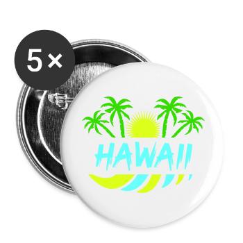 Hawaï - Lot de 5 petits badges (25 mm) - blanc - Devant