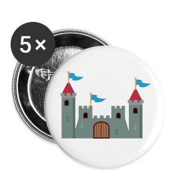Castle - Buttons small 1''/25 mm (5-pack) - white - Front