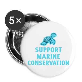 Marine Conservation. - Buttons small 1''/25 mm (5-pack) - white - Front