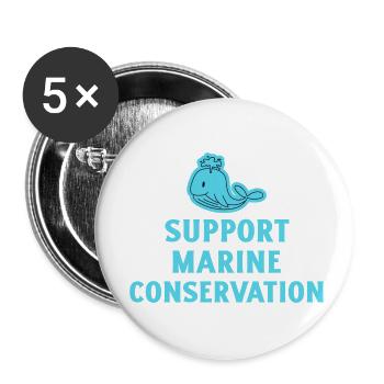 Marine Conservation - Lot de 5 petits badges (25 mm) - blanc - Devant