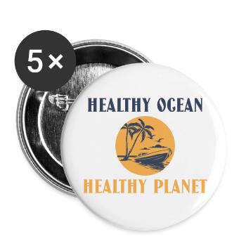 Marine Conservation - Lot de 5 petits badges (25 mm) - blanc - Devant