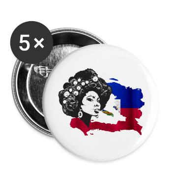 Haiti Haitian Flag Wife Princess I Gift - Buttons small 1''/25 mm (5-pack) - white - Front