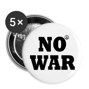 No war - Buttons small 1''/25 mm (5-pack) - white - Front