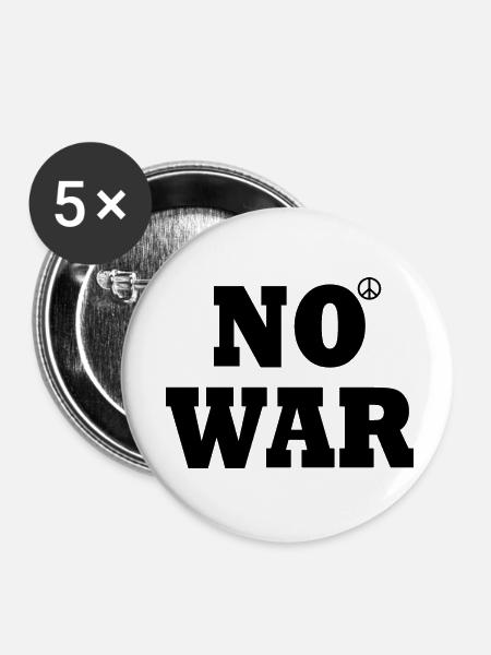 No war - Buttons klein 25 mm (5er Pack) - Weiß