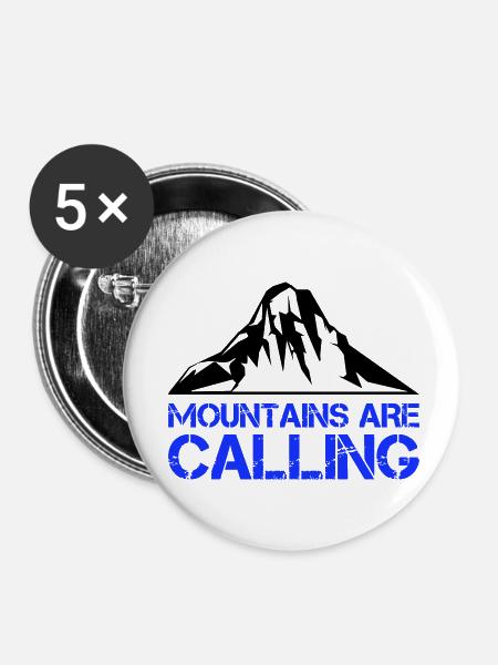 berge mountains - Buttons klein 25 mm (5er Pack) - Weiß