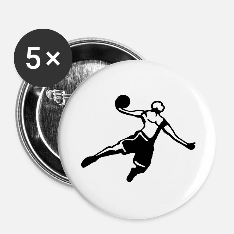 Basketball Slam Dunk Dunkin - Buttons klein 25 mm (5er Pack) - Weiß