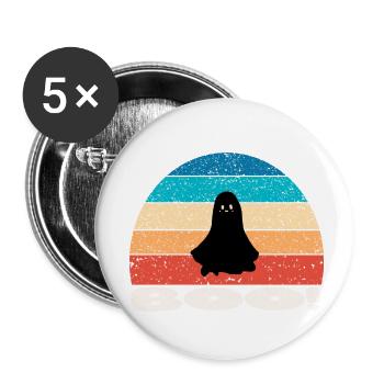 Retro vintage Sunset Halloween Ghost - Buttons klein 25 mm (5er Pack) - Weiß - Vorne