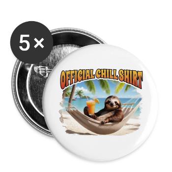 Chemise Chill Officielle - Lot de 5 petits badges (25 mm) - blanc - Devant