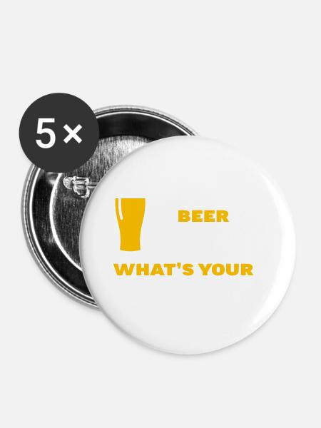 Superkräfte - Bier - Buttons klein 25 mm (5er Pack) - Weiß