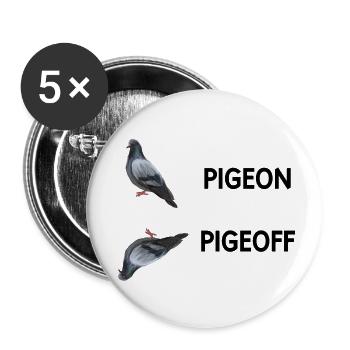Taubentaube - lustiger Humor - Buttons klein 25 mm (5er Pack) - Weiß - Vorne