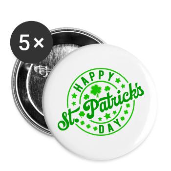 Alles Gute zum St. Patrick's Day - Buttons klein 25 mm (5er Pack) - Weiß - Vorne