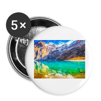 ALPEN PARADIES - Buttons klein 25 mm (5er Pack) - Weiß - Vorne