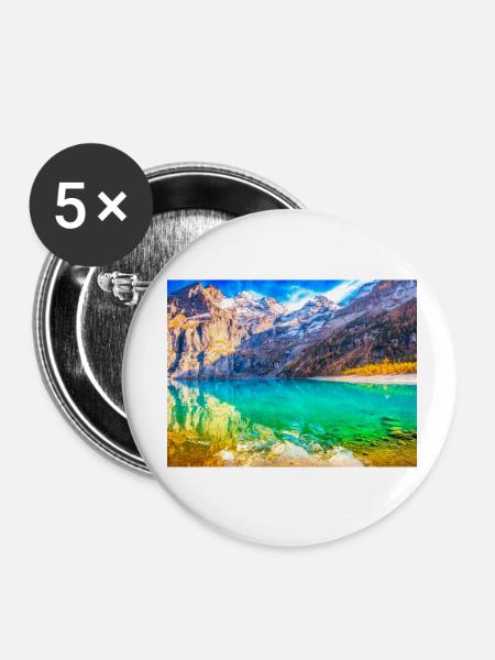ALPEN PARADIES - Buttons klein 25 mm (5er Pack) - Weiß