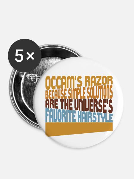 Occams Rasiermesser - Buttons klein 25 mm (5er Pack) - Weiß