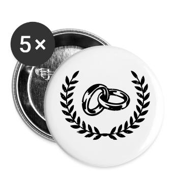 alliances - Lot de 5 petits badges (25 mm) - blanc - Devant