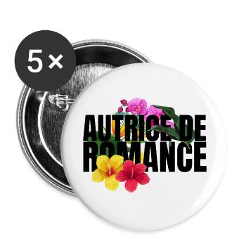 Author of Romance Flowers - Buttons small 1''/25 mm (5-pack) - white - Front