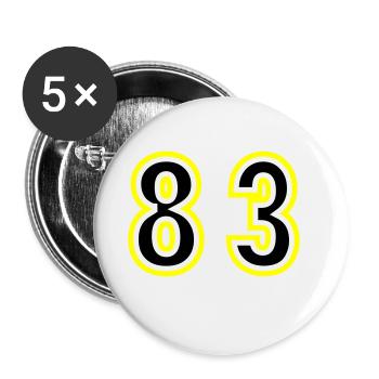 83 Number College - Buttons small 1''/25 mm (5-pack) - white - Front