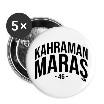 Maras 46 Türkei Turkiye Geschenk Kahramanmaras - Buttons klein 25 mm (5er Pack) - Weiß - Vorne