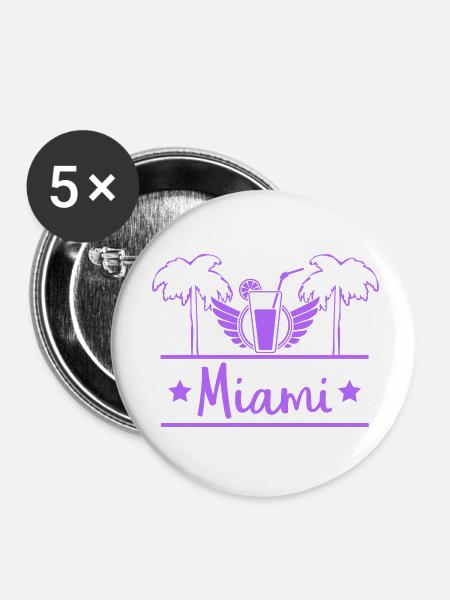 miami - Buttons klein 25 mm (5er Pack) - Weiß