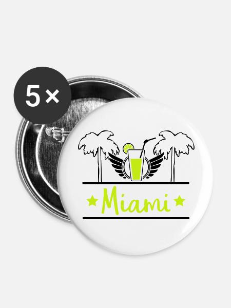 miami - Buttons klein 25 mm (5er Pack) - Weiß