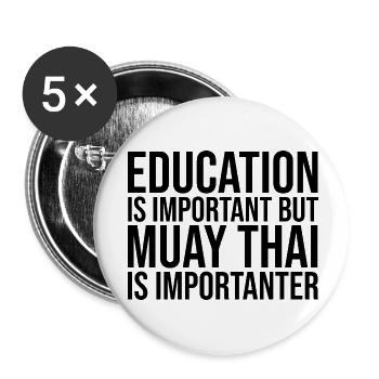 Muay Thaï - Lot de 5 petits badges (25 mm) - blanc - Devant