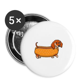 My Favorite Dog Is A Hot Dog - Buttons klein 25 mm (5er Pack) - Weiß - Vorne