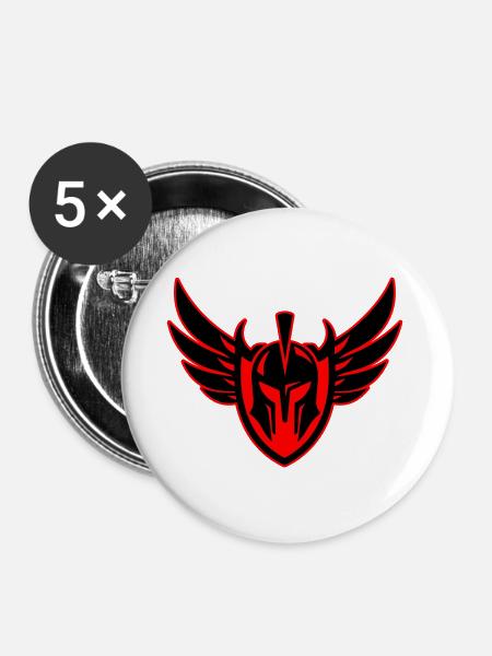 Spartaner Krieger Helm - Buttons klein 25 mm (5er Pack) - Weiß