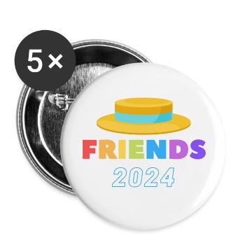 Straw Hat Festival - Buttons small 1''/25 mm (5-pack) - white - Front