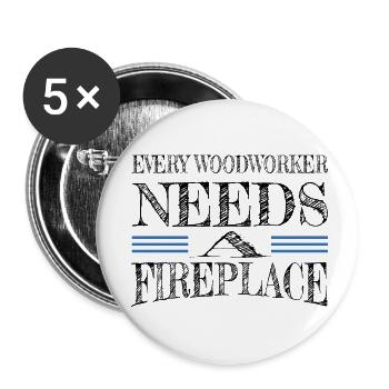 quote construction carpenter carpentry lumberman - Buttons klein 25 mm (5er Pack) - Weiß - Vorne