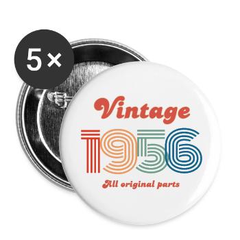 Jahrgang 1956, alle Originalteile - Buttons klein 25 mm (5er Pack) - Weiß - Vorne