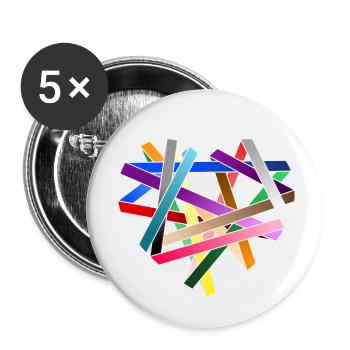 LOVE - wrapped criss-cross - Buttons small 1''/25 mm (5-pack) - white - Front