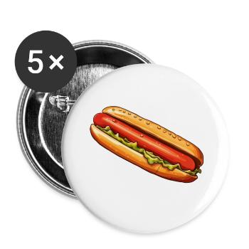 Hot dog - Buttons small 1''/25 mm (5-pack) - white - Front