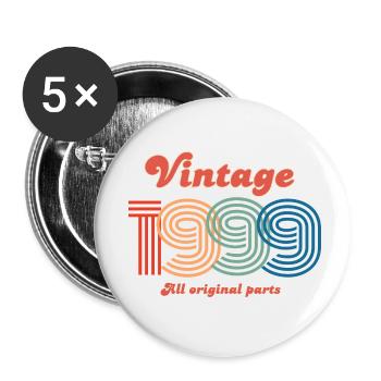 Jahrgang 1999 alle Originalteile - Buttons klein 25 mm (5er Pack) - Weiß - Vorne