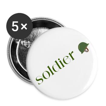 Logo soldier - Buttons small 1''/25 mm (5-pack) - white - Front