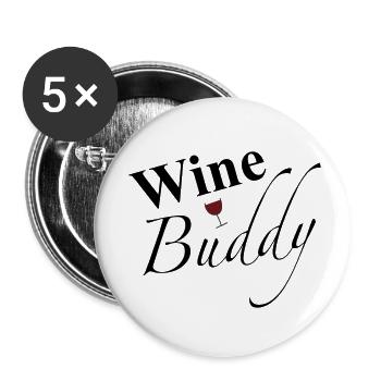 Wein Freunde - Buttons klein 25 mm (5er Pack) - Weiß - Vorne