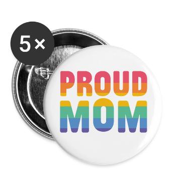 Mois de la fierté LGBT - Fière maman - Lot de 5 petits badges (25 mm) - blanc - Devant