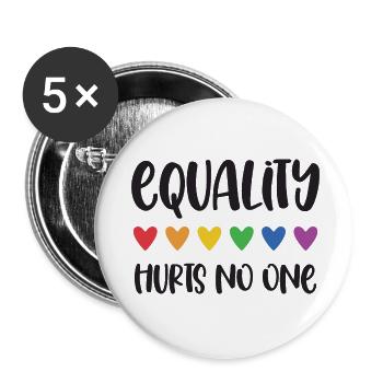 Mois de la fierté LGBT - L’égalité ne fait de mal à personne - Lot de 5 petits badges (25 mm) - blanc - Devant