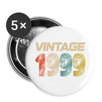 Jahrgang 1999 Retro - Bestseller - Buttons klein 25 mm (5er Pack) - Weiß - Vorne
